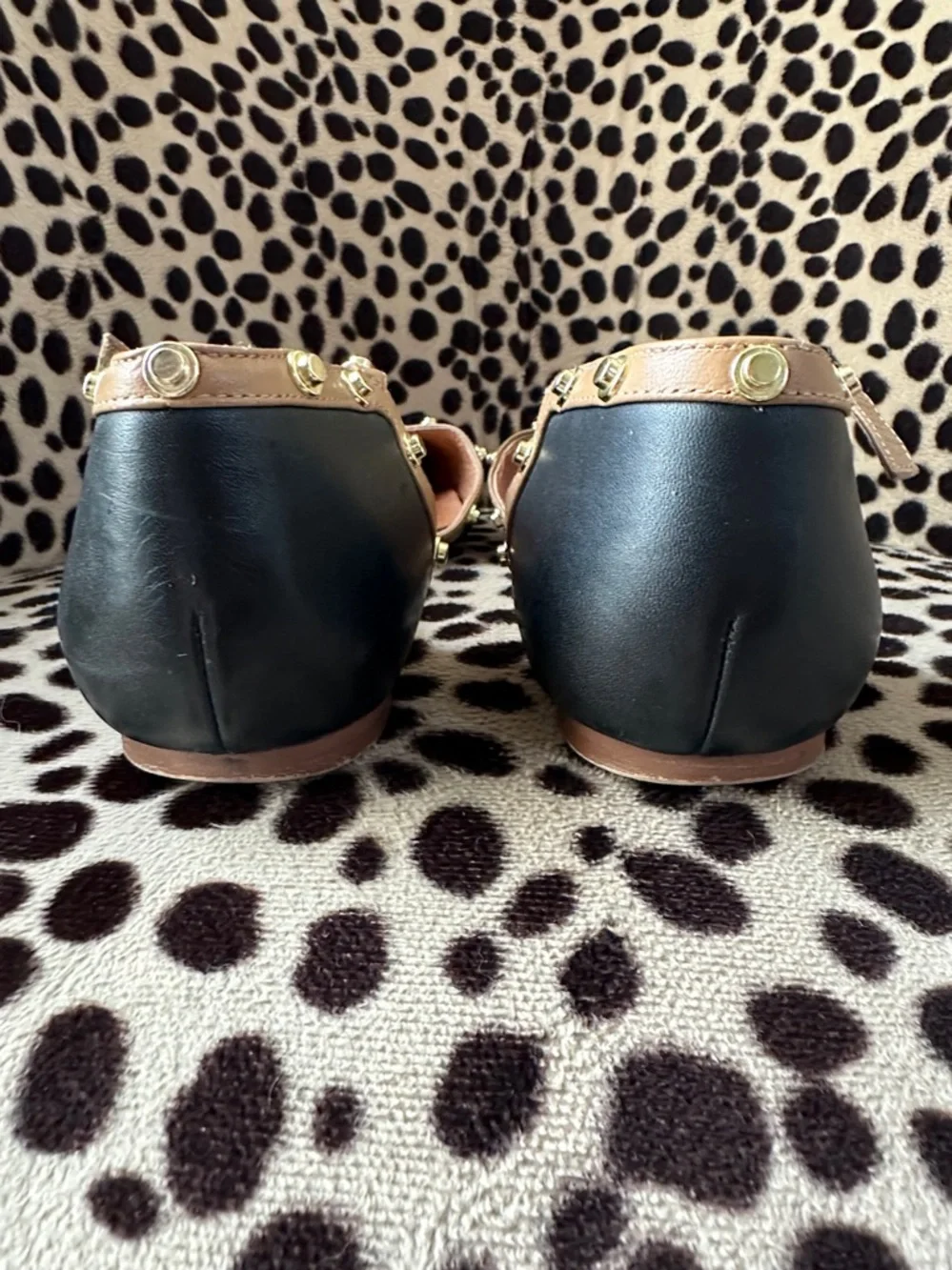 Halogen Black/Tan Studded Trim flats - Picture 8 of 11